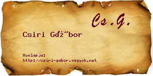 Csiri Gábor névjegykártya