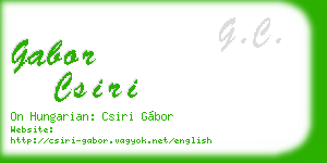 gabor csiri business card