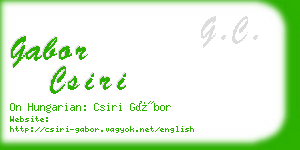 gabor csiri business card